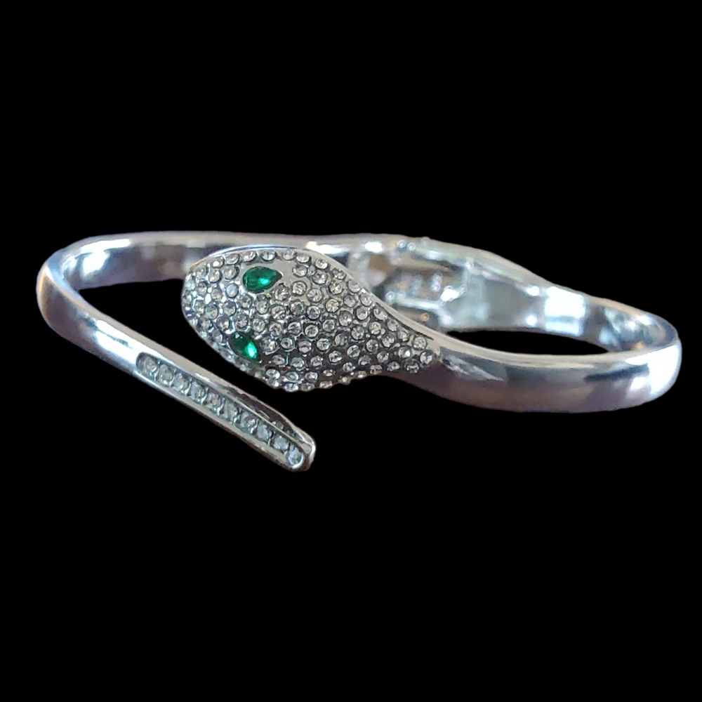 Snake-Shaped Stainless Steel Open Bracelet